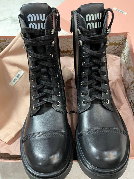 Ботинки Miu Miu женский кожа черный 159853-3