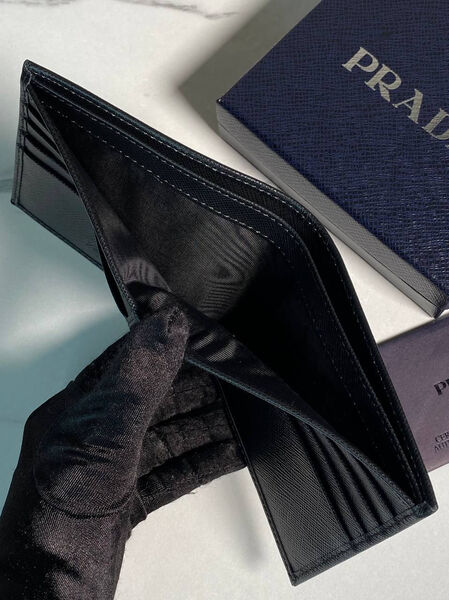 Мужской портмоне Prada мужской кожа черный 173612-6