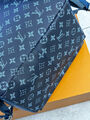 Мужской рюкзак Louis Vuitton мужской кожа синий 167100-4