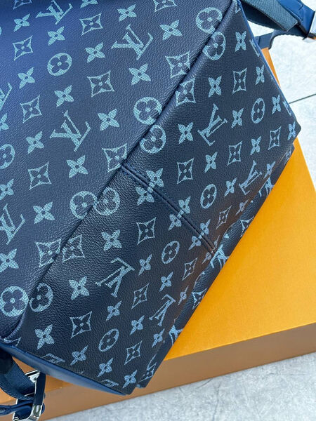 Мужской рюкзак Louis Vuitton мужской кожа синий 167100-4