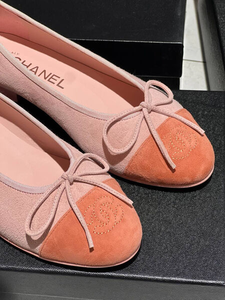 Балетки Chanel женский замша оранжевый 149370-2