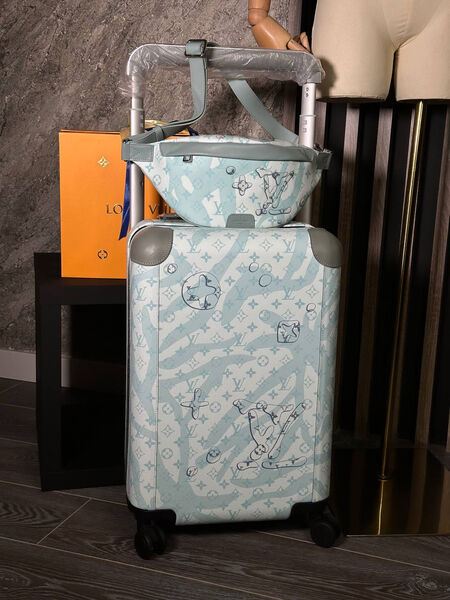 Чемодан Louis Vuitton женский кожа бирюзовый 155446-2