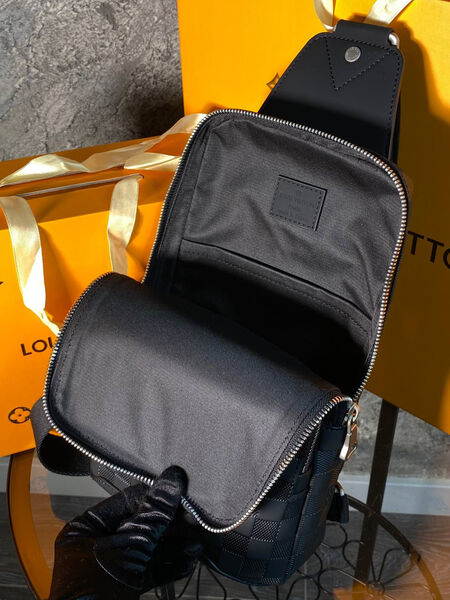 Мужская сумка слинг Louis Vuitton мужской кожа черный 170385-4