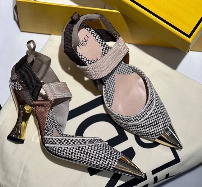 Туфли Fendi женский текстиль бронзовый 112197