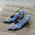 Туфли Valentino женский сатин бирюзовый 121321-3