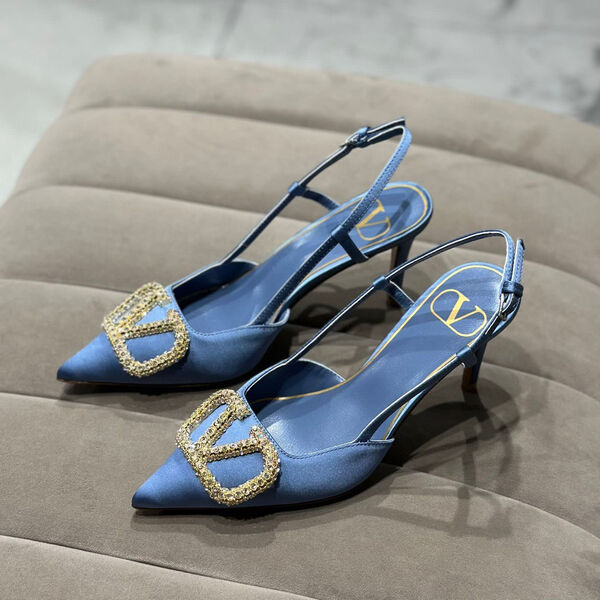 Туфли Valentino женский сатин бирюзовый 121321-3