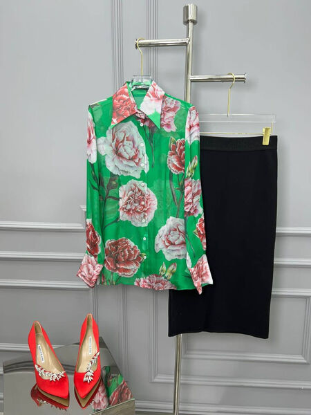Блузка Dolce&Gabbana женский шелк болотный 135281-2