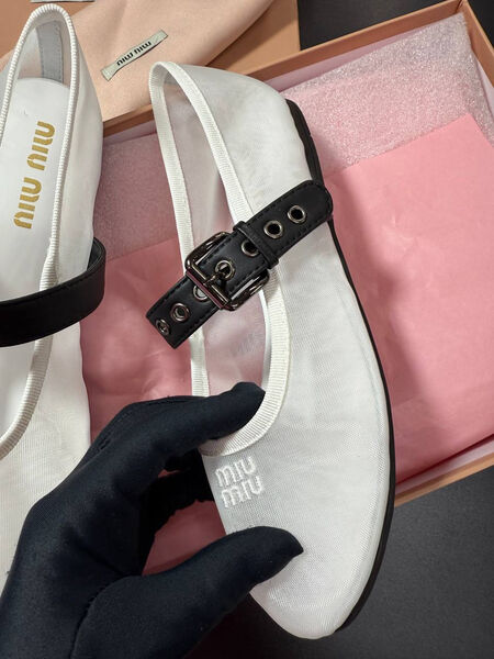 Балетки Miu Miu женский сетка белый 193968-2