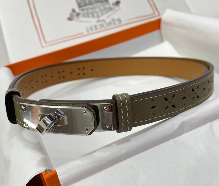 Женский ремень Hermès женский кожа болотный 127989