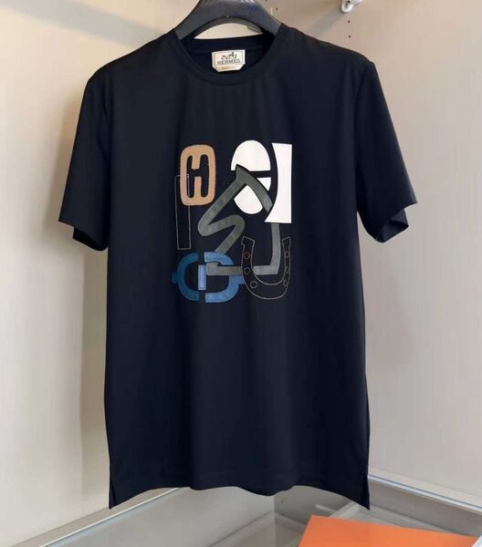 Мужская футболка Hermès мужской черный 190142