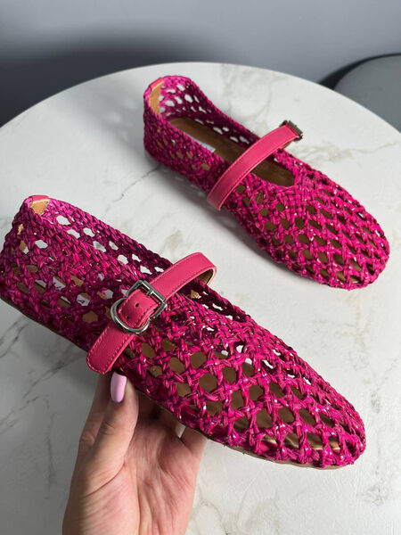 Балетки Alaïa женский кожа бордовый 188492-2