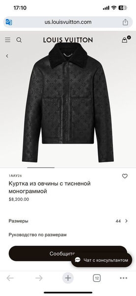 Мужская дубленка Louis Vuitton мужской черный 135233-2