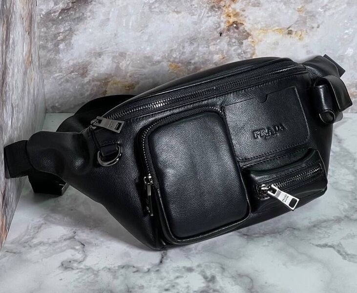 Мужская сумка слинг Prada мужской кожа черный 111134