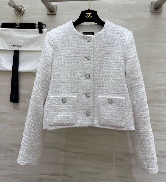 Пиджак Chanel женский твид белый 195225