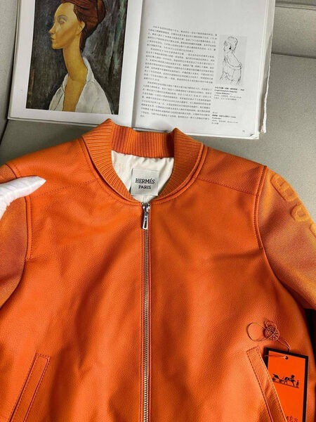 Бомбер Hermès женский оранжевый 143439-2