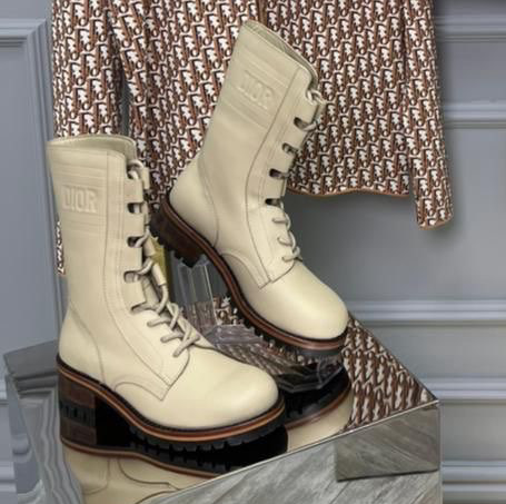 Ботинки Christian Dior женский кожа бежевый 92399-2