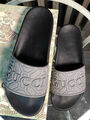 Мужские шлепки Gucci мужской резина графитовый 151972-7