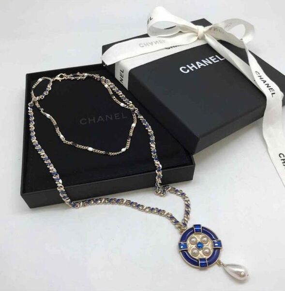 Бусы Chanel синий 15582-2