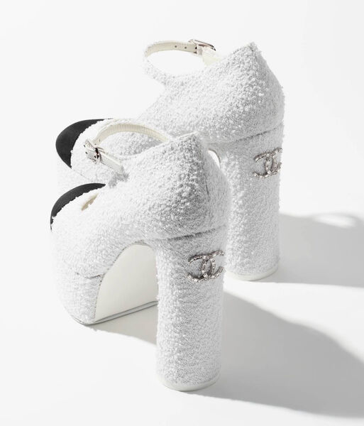 Туфли Chanel женский твид белый 192663-4
