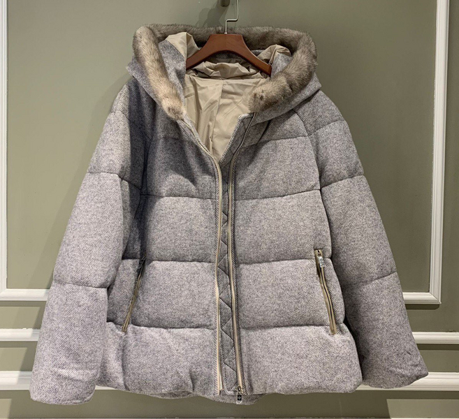 Пуховик Loro Piana женский графитовый 62825