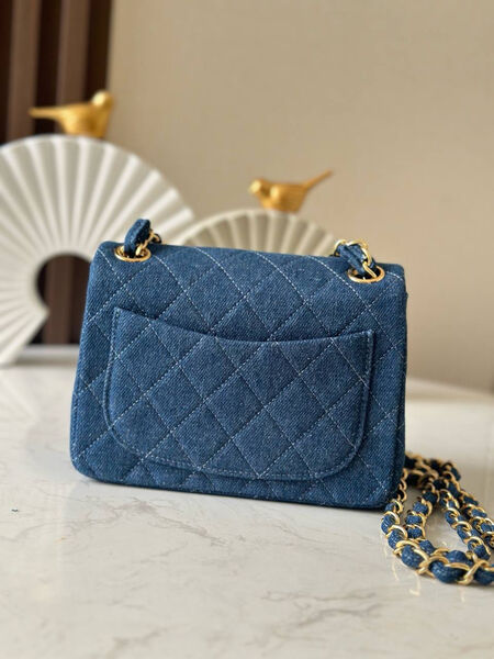 Сумка Chanel женский джинса синий 195089-3