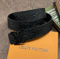 Мужской ремень Louis Vuitton мужской кожа черный 101042-2
