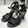 Босоножки Dolce & Gabbana женский текстиль черный 172743-2