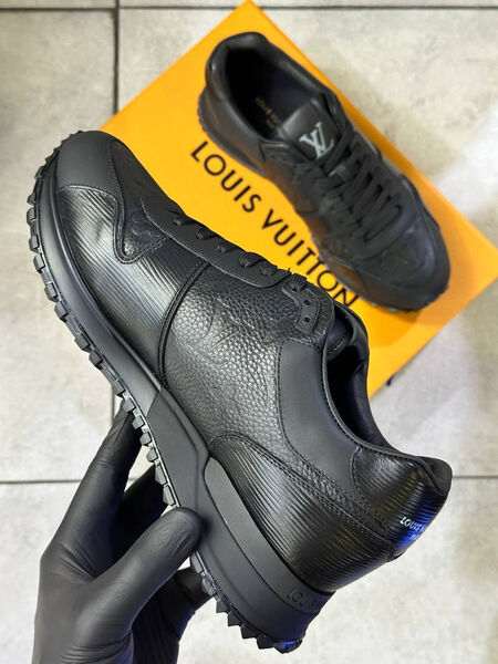 Мужские кроссовки Louis Vuitton мужской кожа черный 172632-3