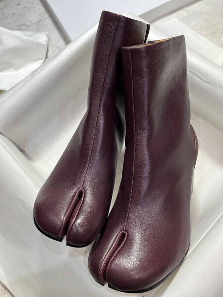 Ботильоны Maison Margiela женский кожа бордовый 166781-2