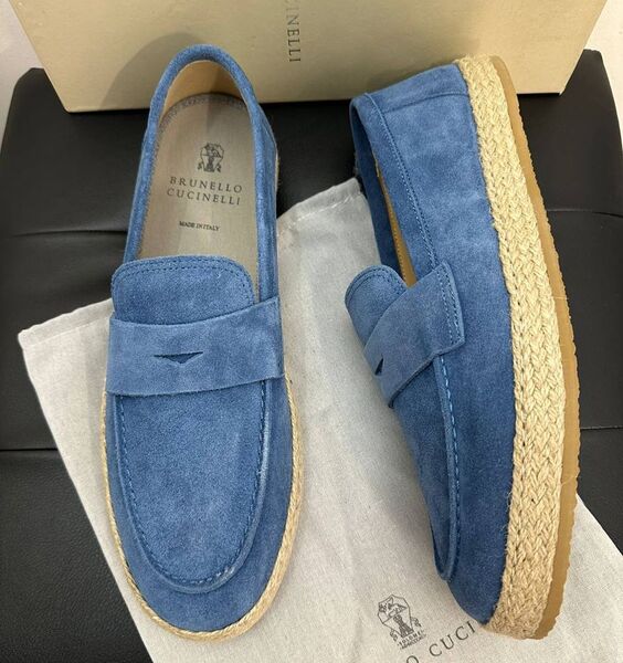 Мужские эспадрильи Brunello Cucinelli мужской замша бирюзовый 154457