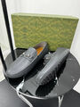 Мужские мокасины Gucci мужской кожа графитовый 195739-3