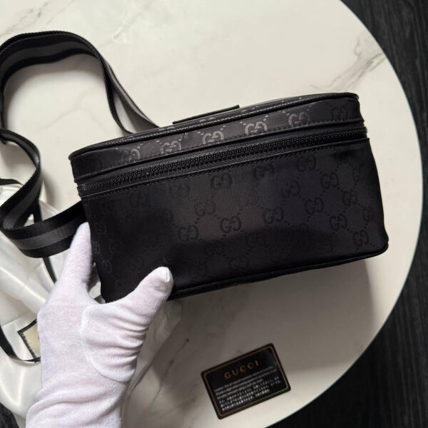 Мужская сумка мессенджер Gucci мужской текстиль черный 190573-2