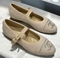 Балетки Chanel женский вельвет бежевый 156294-1
