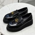 Лоферы Gucci женский кожа черный 173765-2