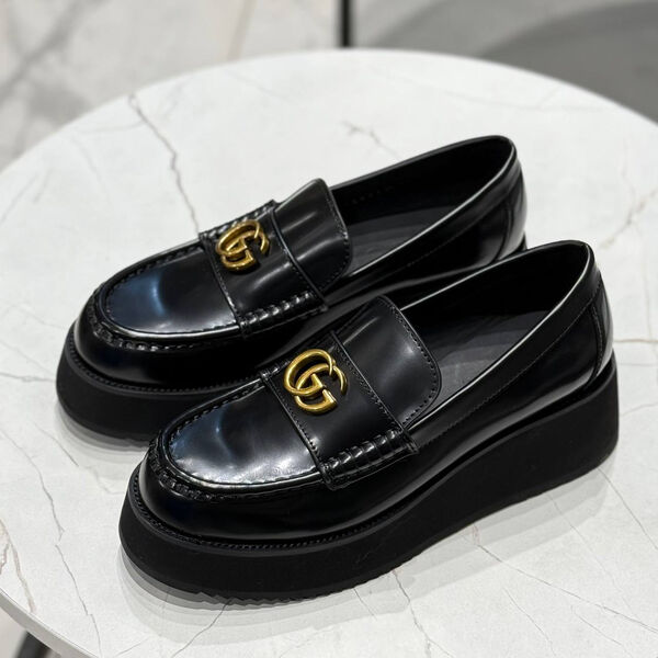 Лоферы Gucci женский кожа черный 173765-2
