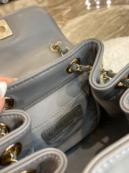Рюкзак Chanel женский кожа графитовый 101473-2