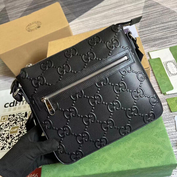 Мужская сумка мессенджер Gucci мужской кожа черный 105304-2