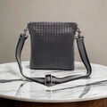 Мужская сумка мессенджер Bottega Veneta мужской кожа черный,серебристый 150091