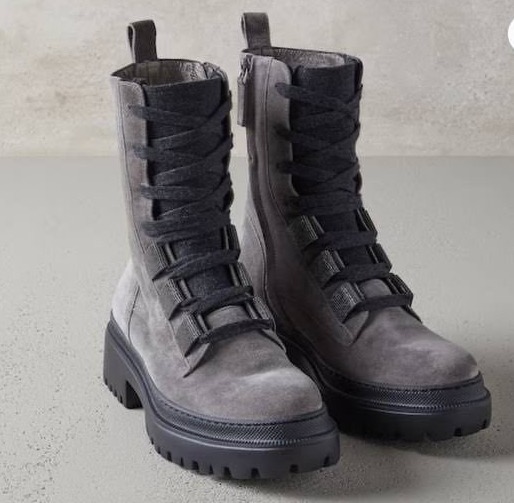 Ботинки Brunello Cucinelli женский замша графитовый 97458