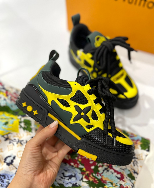 Кроссовки Louis Vuitton женский кожа горчичный 35739-2