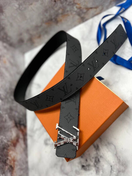 Мужской ремень Louis Vuitton мужской кожа черный 113428-2