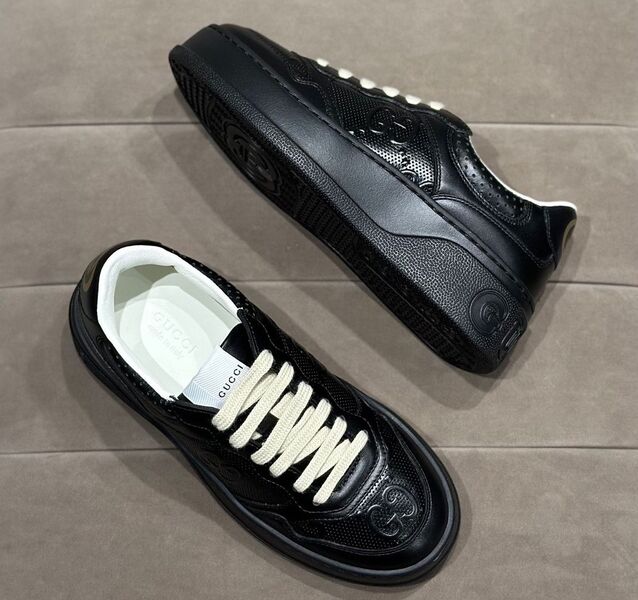 Кеды Gucci женский кожа черный 112908