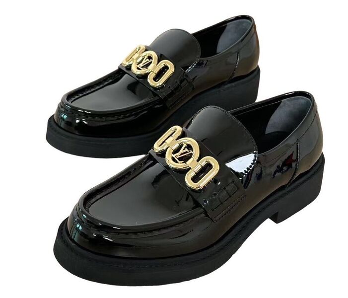 Лоферы Louis Vuitton женский кожа черный 106760