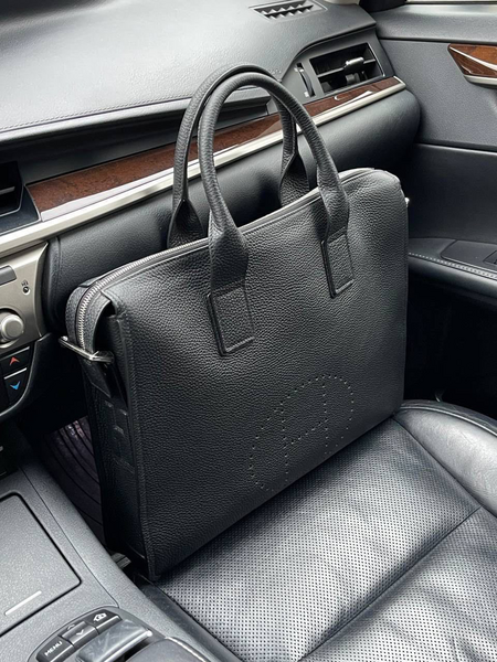 Мужской портфель Hermès мужской кожа черный 96807-2