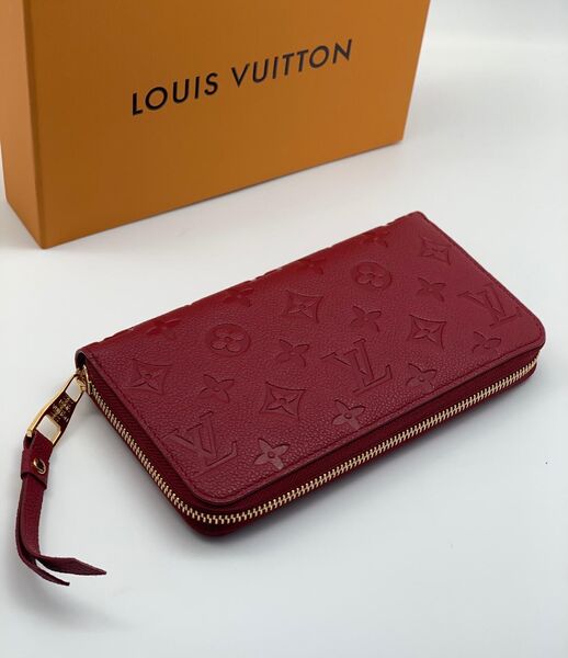 Кошелёк Louis Vuitton Zippy женский кожа бордовый 32062-2