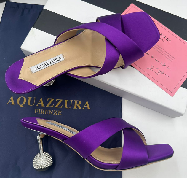 Босоножки Aquazzura женский ткань фиолетовый 11789