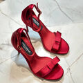 Босоножки Dolce & Gabbana женский сатин бордовый 146204-5