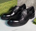 Мужские туфли Gucci мужской кожа swift черный,серебристый 171571
