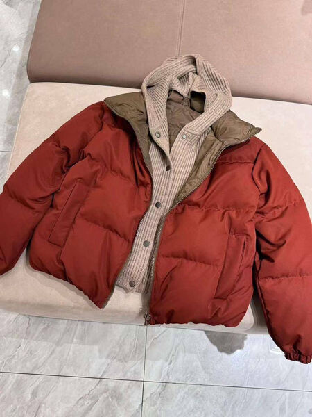 Пуховик Brunello Cucinelli женский бордовый 162034-7