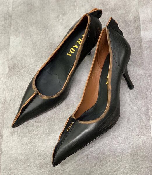 Туфли Prada женский кожа черный 202325
